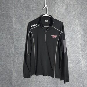 PING Performance Mens M Black Saint Joseph's Hawks Golf 1/4 Zip Pullover Top